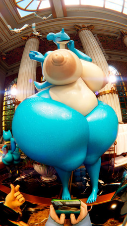anthro big_breasts breasts curvy_figure electronics female group huge_breasts huge_hips macro phone standing voluptuous wide_hips studiospanfle nintendo pokemon generation_1_pokemon lapras pokemon_(species) 2025 3d_(artwork) 9:16 digital_media_(artwork) hi_res