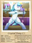 2019 bow_(weapon) crystal_beau_(mlp) crystal_pony_(mlp) english_text equid equine friendship_is_magic group hasbro hi_res horse male mammal my_little_pony pony purple_eyes ranged_weapon sparkles text vavacung weapon