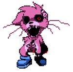 1_arm alternate_form ambiguous_gender anthro blood bodily_fluids boots boots_only clothing creepy digital_media_(artwork) floppy_ears footwear footwear_only fur gore head_tuft mammal missing_arm monster monster_(moshi_monsters) moshi_monsters mostly_nude open_mouth pink_body pink_fur pixel_(artwork) poppet poppet_(species) red_eyes simple_background solo trizzlz tuft undead whiskers white_background zombie