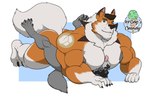 anthro between_pecs big_butt butt claws duo fluffy fluffy_tail legs_up lying male male/male mane muscular muscular_male nude on_back on_front pec_grab pecs size_difference tail 1ceberg nintendo pokemon jake_(jakewolf00) rocky_(jakewolf00) canid canine canis dusk_lycanroc generation_7_pokemon lycanroc mammal pokemon_(species) wolf absurd_res hi_res