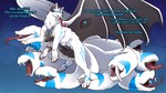 2_penises 6_legs 8_breasts 8_nipples 9_tails after_transformation areola black_areola black_body black_countershading black_nipples black_pawpads black_penis black_sclera black_wings blue_markings breasts busty_feral claws countershading dialogue erection fangs feral forked_tongue fur genitals gynomorph intersex markings multi_breast multi_genitalia multi_nipple multi_penis multi_tail nipples nude open_mouth pawpads paws penis quadruped sabertooth_(anatomy) scales solo standing tail talking_feral teeth text tongue tongue_out white_body white_fur wings strawberrytfs etis chimera 2020 artist_name colored english_text shaded