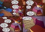 anthro clothing dialogue duo female hat headgear headwear humor male pillow scarf text zeptophidia mythology circe_(zeptophidia) mikah_(nevekard) dragon kobold mythological_creature mythological_scalie scalie 2022 comic english_text hi_res