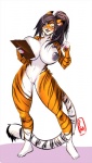 amber_eyes anthro areola barefoot big_breasts biped black_hair black_lips black_nipples breasts clipboard dual_holding feet female fur genitals hair holding_clipboard holding_object holding_pen holding_writing_utensil huge_breasts lips long_hair looking_at_viewer nipples nude orange_body orange_fur pen pink_nose ponytail pussy simple_background smile solo standing stripes thick_thighs toes white_background white_body white_fur wide_hips writing_utensil yellow_eyes luvon vader120 jaya_(vader120) felid mammal pantherine tiger