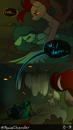 anthro battle bioluminescent_markings blue_body blue_fur blue_pony brown_body brown_pony city cyberpunk dark dark_city dialogue dominant dramatic_lighting dystopian feathers female feral fur futuristic glowing glowing_eyes glowing_markings glowing_nose glowing_stripes green_eyes hair horror_(theme) long_mane long_tail long_tale lore male male/female markings narrative night ominous orange_eyes pointy_ears power predator/prey rainy_city red_eyes red_hair running sharp_teeth slime street_scene stripes tail teeth tense_atmosphere tentacles text threatening urban victim violence wings yellow_eyes young young_female young_male nava_chendler a_world_of_losers_(nava_chendler) astraconia_(nava_chendler) hasbro my_little_pony mythology daisy_(nava_chendler) eyelet_(nava_chendler) fan_character nava_chendler_(character) neonfox_(nava_chendler) rob_(nava_chendler) canid canine canis demon equid equine fox fox_spirit horse hybrid ink_demon mammal monster mythological_creature mythological_equine pegasus pony unknown_species wolf 4k 9:16 absurd_res comic digital_media_(artwork) english_text hi_res story