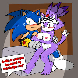 anthro armor blush bodily_fluids breasts caught_in_the_act clothing dialogue duo female footwear gauntlets genitals gloves green_eyes hair handwear hero king knight male male/female nipples nude on_lap ponytail princess royalty socks speech_bubble sweat text vulva warrior yellow_eyes soulyagami64 sega sonic_and_the_black_knight sonic_storybook_series sonic_the_hedgehog_(series) blaze_the_cat sir_percival_(sonic_and_the_black_knight) sonic_the_hedgehog domestic_cat eulipotyphlan felid feline felis hedgehog mammal hi_res