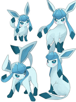 :3 ambiguous_gender blue_body blue_eyes blush blush_lines feral looking_at_viewer multiple_poses nude paws pose pupils simple_background sitting small_nose smile solo standing tail white_background white_pupils 6mphr nintendo pokemon eeveelution generation_4_pokemon glaceon pokemon_(species) 2026 3:4 hi_res