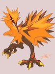 3:4 4_toes ambiguous_gender anisodactyl biped claws feet feral fur galarian_form galarian_zapdos generation_8_pokemon gomalemo hi_res legendary_pokemon nintendo orange_body orange_fur pokemon pokemon_(species) regional_form_(pokemon) signature solo toe_claws toes yellow_claws