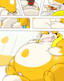 belly belly_expansion beverage big_belly chips_(food) cute_fangs drinking eating erection expansion fangs food fries fur genitals male obese obese_male open_mouth overweight overweight_male penis pizza potato_chips sitting soda solo stuffing tapering_penis teeth toony weight_gain twile_(artist) nintendo pokemon floatzel generation_4_pokemon pokemon_(species) 2015 4:5 digital_media_(artwork) sequence