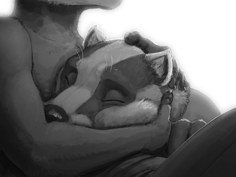 affectionate anthro anthro_on_anthro black_nose claws duo eyes_closed female finger_claws fingers fur grey_body grey_fur male male/female multicolored_body multicolored_fur two_tone_body two_tone_fur white_body white_fur ipoke eric_(ipoke) keira_(ipoke) badger mammal mustelid musteline procyonid raccoon 4:3 hi_res