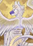 anthro feathered_wings feathers fur iron_artist male simple_background solo white_body white_fur wings bastriw sirius_(siriuswolfus) avian 2017 digital_media_(artwork) hi_res