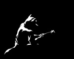 anthro biped black_background clothed clothing flower fur hair holding_flower holding_object male minimalism noir plant rose_(flower) sad shirt short_hair simple_background sitting solo tail topwear samuel_jirenius canid canine mammal 5:4 black_and_white high_contrast monochrome