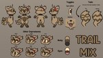 2_tails brown_body brown_fur fur male multi_tail semi-anthro smile solo tail teeth text not_a_furfag trailmix_(not_a_furfag) mammal procyonid raccoon absurd_res english_text expression_sheet hi_res model_sheet