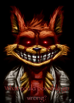 anthro blood bodily_fluids clenched_teeth clothed clothing dialogue front_view fur glowing inner_ear_fluff looking_at_viewer male nightmare_fuel smile smiling_at_viewer solo teeth text tuft ian-exe bubsy_(series) bubsy_bobcat bobcat felid feline lynx mammal 2025 hi_res signature