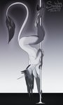 anthro dancing horn male nude pole pole_dancing pose slim solo sunny_way mythology ash_(silverhorsey) equid equine mammal mythological_creature mythological_equine unicorn 2020 hi_res monochrome pinup