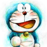 anthro bell blue_body blue_fur collar front_view fur looking_at_viewer machine male open_mouth pouch_(anatomy) red_collar red_nose simple_background solo standing tongue whiskers white_background white_body white_fur mt_tg doraemon doraemon_(character) domestic_cat felid feline felis mammal robot 1:1 2017 shaded