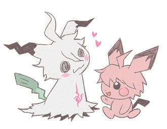 ahoge alternate_species blush blush_lines brown_body brown_hair duo fur hair heart_symbol male open_mouth simple_background smile tail white_background white_body lowcalshota danganronpa nintendo pokemon spike_chunsoft makoto_naegi nagito_komaeda generation_2_pokemon generation_7_pokemon mimikyu pichu pokemon_(species) 2026 crossover digital_drawing_(artwork) digital_media_(artwork)