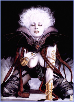 fangs female hair jewelry not_furry solo teeth white_body white_hair white_skin olivia_de_berardinis bat humanoid mammal vampire