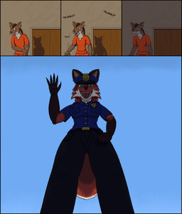 macro micro size_difference vore narrsvans canid canine fox hyena mammal comic hi_res