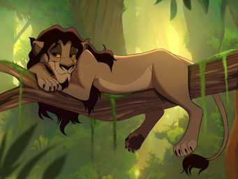 brown_claws brown_eyebrows brown_hair brown_nose brown_pawpads claws eyebrows feral forest fur hair looking_away lying male nude on_front outside pawpads paws plant quadruped red_eyes smile solo tail tail_tuft tan_body tan_fur tree tuft whiskers yellow_sclera felixcartoons disney the_lion_king fan_character felid lion mammal pantherine 4:3 colored digital_drawing_(artwork) digital_media_(artwork) hi_res shaded