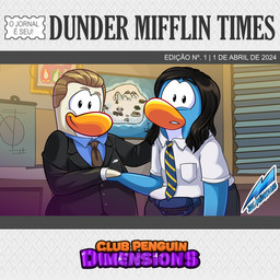 anthro black_clothing black_jacket black_topwear blue_body blue_clothing blue_necktie blue_shirt blue_skin blue_topwear brown_hair brown_necktie clothing collared_shirt duo fanny_pack gesture hair handshake jacket logo looking_at_viewer male multicolored_necktie necktie pattern_necktie shirt striped_necktie text topwear two_tone_necktie white_body white_clothing white_shirt white_skin white_topwear yellow_necktie relampago686 club_penguin the_office avian bird penguin 1:1 artist_logo artist_name english_text hi_res portuguese_text