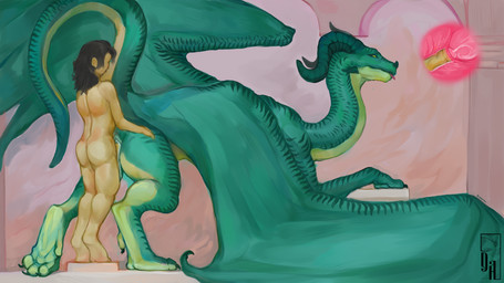 bestiality big_butt black_claws black_markings blep butt claws duo facial_horn female female_feral female_on_human female_penetrated feral feral_penetrated finger_claws green_body green_eyes green_horn green_nose_horn green_scales horn human_on_feral human_penetrating human_penetrating_female human_penetrating_feral internal internal_vaginal interspecies larger_female larger_feral larger_penetrated long_neck male male/female male_human male_on_feral male_penetrating male_penetrating_female male_penetrating_feral markings membrane_(anatomy) membranous_wings nose_horn penetration pink_tongue raised_tail scales sex size_difference smaller_human smaller_male tail thick_tail toe_claws tongue tongue_out vaginal vaginal_penetration wings diorionarh mythology cassula_ovrata dragon human mammal mythological_creature mythological_scalie scalie 16:9 hi_res widescreen