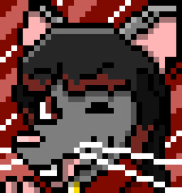 anthro clothed clothing female highlights_(coloring) looking_at_viewer one_eye_closed open_mouth red_highlights simple_background smile solo teeth whiskers wink dankbudgie dahlia_(phantomhugz) mammal murid murine rat rodent digital_media_(artwork) pixel_(artwork)