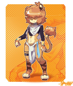 accessory anthro biped black_nose blush blush_lines bottomwear bracelet brown_body brown_fur brown_hair claws clothed clothing countershade_face countershade_fur countershade_torso countershading digitigrade ear_piercing feet fingerless_(marking) fur furgonomics hair hair_over_eyes jewelry loincloth male markings midriff mouth_closed multicolored_body multicolored_fur navel piercing short_hair solo standing tail tail_accessory tail_bracelet tail_jewelry tail_tuft tan_body tan_countershading tan_fur tan_markings toeless_(marking) tuft two_tone_body two_tone_fur young young_anthro young_male xperimentss felid lion mammal pantherine 2026 absurd_res hi_res
