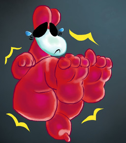 3_toes after_transformation balloon balloon_animal balloon_animal_transformation bodily_fluids feet female foot_focus implied_transformation inflatable legs_up simple_background solo tears toes g3aaltthing glitch_productions the_amazing_digital_circus gangle_(tadc) animate_inanimate balloon_creature living_inflatable mammal