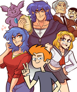 5_fingers accessory age_difference angry anthro bangs beady_eyes bent_arm black_bottomwear black_clothing black_eyebrows black_eyes black_eyewear black_glasses black_necktie black_skirt blonde_hair blue_bottomwear blue_clothing blue_eyes blue_hair blue_hoodie blue_pants blue_topwear bottomwear breasts brown_clothing brown_suit cheek_tuft chest_gem closed_smile clothed clothed_female clothed_human clothed_humanoid clothed_male clothing collarbone cross-popping_vein crossed_arms curvy_figure dot_eyes ear_tuft eating eating_food eating_sandwich elderly_human elderly_male eyebrows eyelashes eyewear facial_tuft fangs female female_human fingers food fully_clothed fully_clothed_female fully_clothed_human fully_clothed_male fur furrowed_eyebrows gem gesture glasses grey_clothing grey_eyebrows grey_hair grey_shirt grey_t-shirt grey_topwear group hair hand_gesture hand_on_hip hand_on_own_hip heart_symbol holding_food holding_object holding_sandwich hoodie humanoid_pointy_ears infatuation lidded_eyes light lips long_hair looking_at_another looking_at_viewer male male_anthro male_human male_humanoid medium_breasts medium_hair midriff mouth_closed muscular muscular_humanoid muscular_male necktie noseless not_furry_focus nude_anthro nude_male open_mouth open_smile orange_eyebrows orange_hair pants pink_tongue pockets pointy_ears purple_body purple_fur purple_hair red_ascot red_clothing red_shirt red_topwear round_glasses sandwich_(food) sapphire_(gem) shirt short_hair simple_background simple_eyes skirt smile smiling_at_another smiling_at_viewer suit t-shirt tan_body tan_clothing tan_lips tan_shirt tan_skin tan_topwear teal_eyes teeth thick_eyebrows thick_thighs tongue topwear tuft v_sign white_background white_clothing white_dress_shirt white_shirt white_topwear wrinkles younger_anthro younger_female younger_human younger_humanoid younger_male zipper scruffyturtles kappa_mikey gonard_(kappa_mikey) guano_(kappa_mikey) lily_(kappa_mikey) mikey_simon mitsuki_(kappa_mikey) ozu_(kappa_mikey) yes_man_(kappa_mikey) human humanoid mammal unknown_species 2026 5:6 absurd_res colored digital_drawing_(artwork) digital_media_(artwork) hi_res lighting shaded father_(lore) father_and_child_(lore) father_and_son_(lore) parent_(lore) parent_and_child_(lore) parent_and_son_(lore) son_(lore)