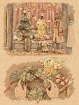 5_fingers ambiguous_gender christmas_tree clothed clothing fingers group hair holidays plant smile tree wreath young koike_09 christmas nintendo pokemon comfey generation_1_pokemon generation_7_pokemon human mammal mimikyu pikachu pokemon_(species) staryu 2018 3:4