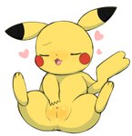 anus eyes_closed female feral fur genitals heart_symbol plump_labia pussy simple_background solo spread_legs spreading white_background yellow_body yellow_fur azuo nintendo pokemon generation_1_pokemon pikachu pokemon_(species) hi_res