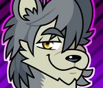 anthro black_nose countershade_face countershade_neck countershading eyebrows fur grey_body grey_eyebrows grey_fur grey_hair hair half-closed_eyes inner_ear_fluff looking_at_viewer male messy_hair narrowed_eyes outline purple_background simple_background smile solo tuft yellow_eyes superkrazybones morenatsu kouya_(morenatsu) canid canine canis domestic_dog husky mammal nordic_sled_dog spitz 2018 digital_media_(artwork) headshot_portrait icon low_res portrait