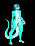 andromorph anthro ball blue_hair blush genitals gucciboi hair intersex markings nude purple_eyes pussy soccer_ball solo furball jordan_(furball) gecko lizard reptile scalie 2023 alpha_channel hi_res