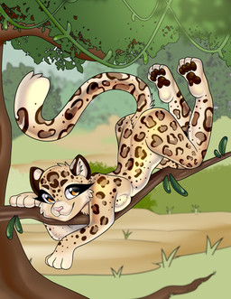 anthro ass_up bedroom_eyes belly breasts brown_markings eyebrows feetpaw female female_anthro fluffy fluffy_chest fluffy_ears fur glistening glossy_body glossy_eyed glossy_eyes grass leopard_spots long_tail markings medium_breasts narrowed_eyes paws pink_nose plant scenery seductive shoulder_blades small_ears smile solo spots spotted_body spotted_fur tail tan_body tan_fur stellakittyart felid feline leopard mammal pantherine absurd_res hi_res