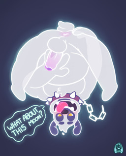 anthro anus balls chain collar dialogue erection foreskin front_view genitals holding_butt humanoid_genitalia humanoid_penis levitation looking_at_viewer male nude open_mouth overweight overweight_anthro overweight_male partially_retracted_foreskin penis perineum smile solo speech_bubble spiked_collar spikes spread_legs spreading text tight_foreskin tongue tongue_out translucent upside_down puggy canid canine canis domestic_dog ghost mammal molosser pug small_molosser spirit toy_dog english_text hi_res signature