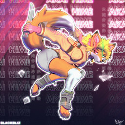 5_fingers accessory anthro bag bottomwear bow_ribbon brown_clothing brown_jacket brown_topwear clothing collar detailed_background female fingers fur gloves hair hair_accessory hair_bow hair_ribbon handwear jacket knife legwear looking_at_viewer multicolored_body multicolored_fur multicolored_tail orange_body orange_ears orange_fur orange_hair orange_tail pink_clothing pink_gloves pink_handwear ribbons shorts solo stockings tail text topwear white_body white_fur white_tail adamvartist combat_cat_studio wild_assault akai_hime_(wild_assault) canid canine fox mammal 1:1 english_text hi_res