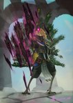 ambiguous_gender anthro avian_feet casting_spell clothed clothing fantasy feathers fully_clothed magic magic_user mask mask_on_head peacock_feather solo standing gaertan avian bird galliform peacock-pheasant phasianid digital_drawing_(artwork) digital_media_(artwork) digital_painting_(artwork) hi_res painting_(artwork)