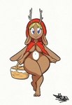 anthro antlers basket big_breasts blonde_hair blue_eyes breasts container curvy_figure eyelashes fangs female genitals hair horn huge_hips huge_thighs nipple_outline nude pussy solo teeth thick_thighs wide_hips wings tansau fairy_tales little_red_riding_hood_(copyright) little_red_riding_hood lagomorph mammal wolpertinger 2022 digital_media_(artwork) hi_res