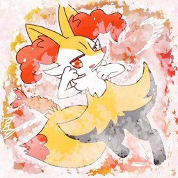 ambiguous_anthro ambiguous_gender anthro biped blush digitigrade dipstick_tail dutch_angle food front_view looking_at_viewer markings on_one_leg open_mouth open_smile shrimp_(food) smile snout solo standing tail tail_markings annyui0611 nintendo pokemon braixen canid generation_6_pokemon mammal pokemon_(species) 1:1 2022 digital_drawing_(artwork) digital_media_(artwork) full-length_portrait hi_res japanese_description portrait translated_description