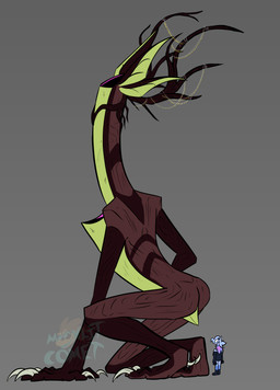2_thumbs 4_ears ambiguous_gender anthro antlers belly biped branch branch_horn butt chest_spike claws clothed clothed_humanoid clothing countershade_belly countershade_neck countershading dewclaw duo extreme_size_difference faceless feet female fingers genitals gloves_(marking) gradient_background grey_background hair horn leg_markings logo long_claws long_ears long_neck looking_at_another looking_back looking_back_at_another looking_up_at_another macro markings multi_ear nude nude_anthro open_mouth pantsless plant plant_horn plantigrade pointy_ears pseudo_horn simple_background size_difference socks_(marking) spikes spikes_(anatomy) string_lights striped_markings stripes surprised toes conditional_dnp moonlit-comet pond_(moonlit-comet) circlehead elemental_creature flora_fauna humanoid monster sonivoro 2026 absurd_res artist_logo hi_res herm_(lore)