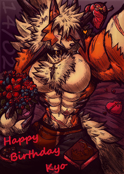 abs anthro barazoku bed big_muscles big_pecs black_hair black_markings blush bodily_fluids bouquet bulge camera_view candy chocolate clothed clothing collar countershade_fur countershade_torso countershading dessert dipstick_ears dog_tags dusk ear_markings facial_markings flower fluffy fluffy_tail food front_view fur furniture glistening glistening_eyes grin hair head_markings holding_character holding_viewer holidays looking_at_viewer male male_anthro manly markings melee_weapon multicolored_body multicolored_ears multicolored_fur multicolored_hair muscular muscular_anthro muscular_male muscular_thighs navel neck_tuft obliques one_eye_obstructed orange_clothing orange_underwear pecs phone_view plant pose rear_view red_eyes scar sharp_teeth simple_background smile solo spiky_hair standing swimwear sword tail tan_background tan_body teeth text thick_arms tight_clothing topless topwear tuft twilight two_tone_body two_tone_fur unbuttoning underwear undressing valentine's_day_card weapon white_body white_fur white_hair yellow_body yellow_eyes yellow_fur jwbash nintendo pokemon pokemon_mystery_dungeon spike_chunsoft valentine's_day kyoto_rex canid canine dusk_lycanroc generation_7_pokemon lycanroc mammal pokemon_(species) 2026 absurd_res full-length_portrait hatching_(art) hi_res pinup portrait shaded watermark