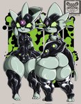 3_toes 4_fingers abs abstract_background areola_outline armwear barefoot big_butt big_hands biped black_armwear black_clothing black_gloves black_handwear black_legwear black_leotard black_thigh_highs breasts buckteeth butt camel_toe clothed clothed_female clothed_humanoid clothing crossgender duo elbow_gloves empty_eyes eyelashes feet female fingers front_view gloves green_eyes hand_behind_head hand_on_hip hand_on_own_hip handwear huge_hips huge_thighs legwear leotard logo looking_at_viewer looking_back looking_back_at_viewer mtf_crossgender nipple_outline not_furry plantigrade rear_view skindentation small_breasts standing teeth text thick_thighs thigh_highs tight_clothing toes whiskers wide_hips liltaiga4 ben_10 cartoon_network chaquetrix ditto_(ben_10) alien alien_humanoid humanoid splixson 2025 artist_logo artist_name hi_res