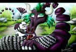 anthro comforting dragon_(skunk_fu) duo grass male mountain plant reunion rock size_difference tall_grass bonaxor mythology skunk_fu panda_(skunk_fu) bear dragon eastern_dragon giant_panda mammal mythological_creature mythological_scalie scalie hi_res story story_in_description