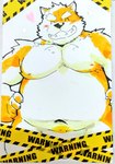 anthro belly big_belly black_nose blush eyes_closed humanoid_hands kemono male moobs nipples overweight overweight_male solo kisukemk777 canid canine canis domestic_dog mammal 2022