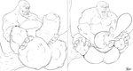 anthro balls big_balls big_penis bodily_fluids cock_vore cum cumshot death digestion ejaculation facial_piercing fatal_vore feet foot_on_balls foreskin genital_fluids genitals huge_balls huge_penis hyper hyper_balls hyper_genitalia hyper_penis in_tree male nipples nose_piercing nose_ring open_mouth orgasm_face penile penis piercing plant ring_piercing sitting sitting_in_tree sitting_on_branch solo teeth tongue tree vore willing_pred pandottermon ape gorilla haplorhine mammal primate hi_res