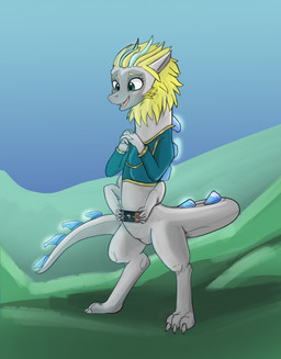 4_arms anthro anthrofied female glowing glowing_body glowing_scales mane multi_arm multi_limb scales sheikah_slate solo tablet_computer tail razladdraws mythology nintendo tears_of_the_kingdom the_legend_of_zelda light_dragon_(totk) dragon eastern_dragon mythological_creature mythological_scalie scalie hi_res