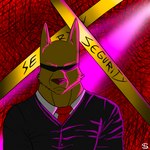 anthro intimidation male night nightclub security solo sergld subwoolfer canid canine canis mammal wolf 1:1 absurd_res digital_media_(artwork) half-length_portrait hi_res portrait