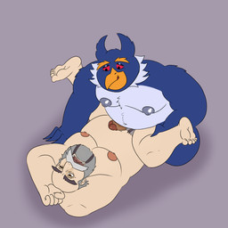 age_difference anal anthro circumcised duo eye_contact genitals half-closed_eyes hand_on_floor leaning leaning_forward legs_up looking_at_another looking_pleasured lying male male/male narrowed_eyes nipples older_male on_back open_mouth overweight overweight_anthro overweight_male penis simple_background spread_legs spreading denki404 denis_damocles_(miraculous_ladybug) pen-pen_(rawk-hawpper) avian bird crested_penguin human mammal penguin rockhopper_penguin 1:1 absurd_res hi_res