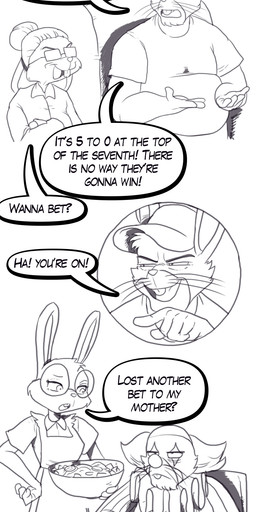 anthro clown_costume clown_makeup dialogue electronics female furniture male mother-in-law_and_son-in-law sofa speech_bubble television text nauyaco forestdale jane_(forestdale) judy_summers_(forestdale) victor_summers_(forestdale) lagomorph leporid mammal rabbit 2025 absurd_res comic english_text hi_res long_image tall_image url grandmother_(lore) grandparent_(lore)