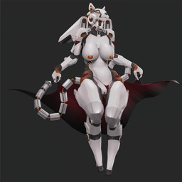 anthro areola bell big_breasts big_legs breasts clothing feet female genitals glowing glowing_eyes jet_propulsion lights machine nipples nude panties segmented_tail small_feet solo thick_thighs underwear vulva wide_hips dredjir android felid mammal robot 1:1 absurd_res hi_res
